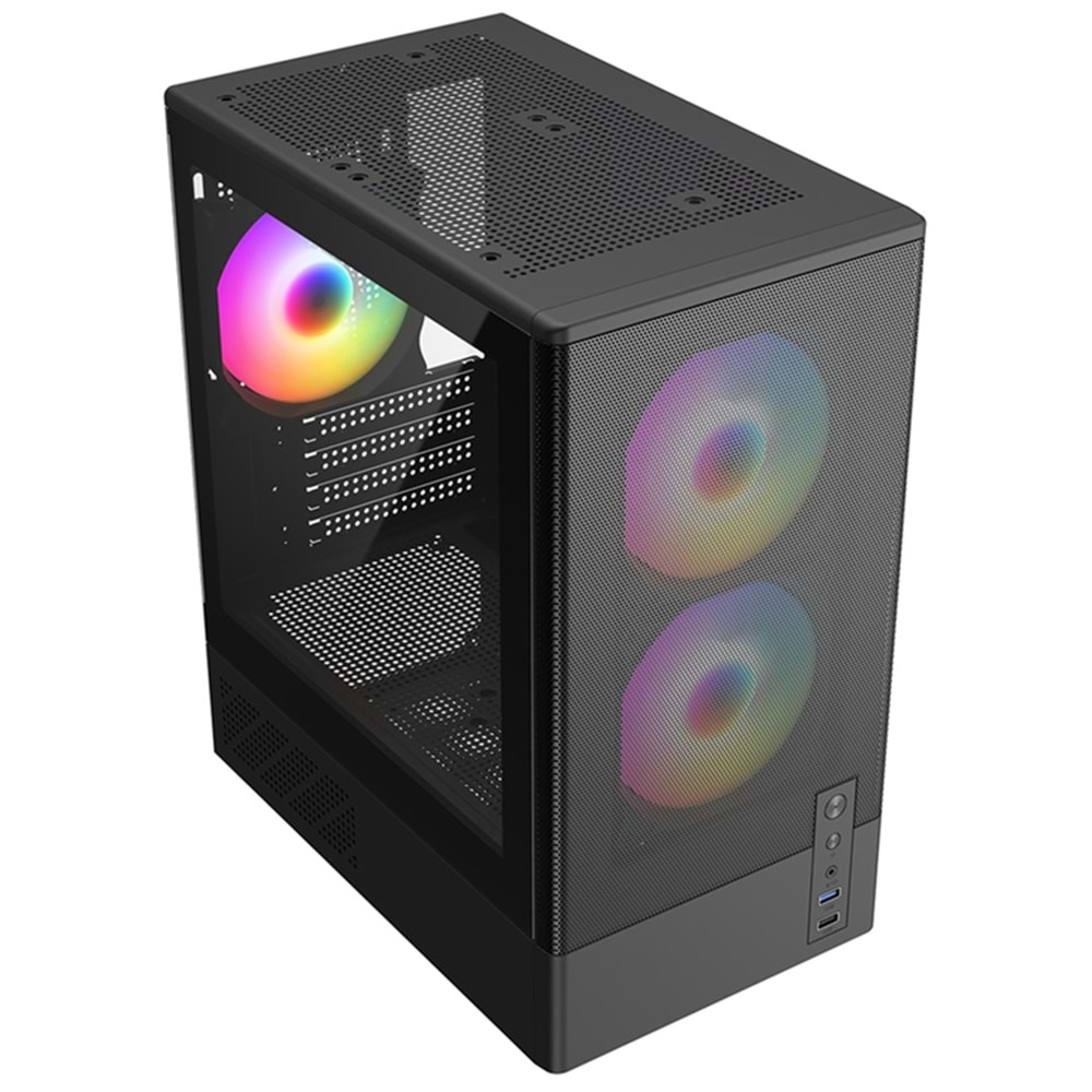 Frisby 550W (FC-8975B) 3X RGB Mesh Mini ITX Kasa
