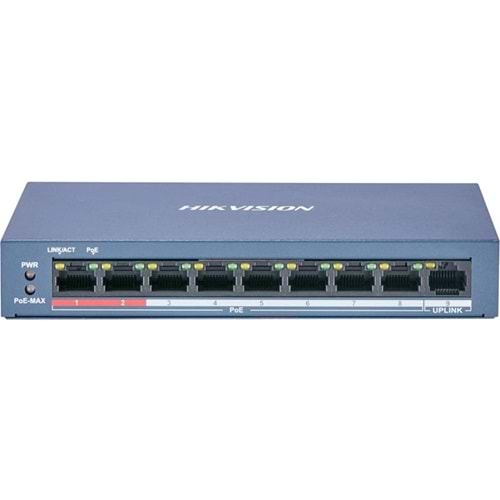 Hikvision DS-3E310P-E/M(B) 8 Port PoE (80W) 10/100Mbps + 2GE Uplink Switch