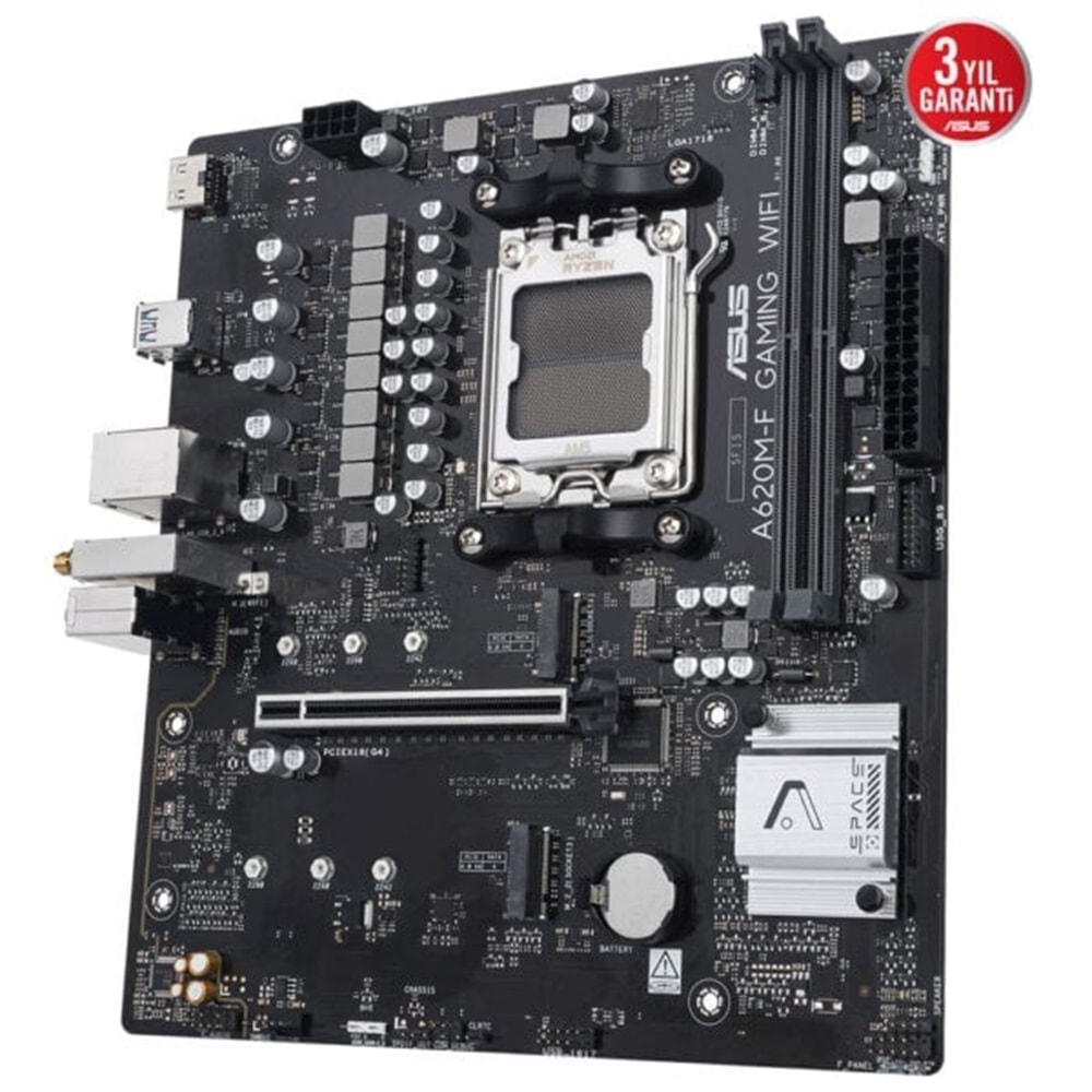 Asus A620M-F GAMING WIFI AMD A620 DDR5 USB3.2 M.2 HDMI PCI 4.0 AM5 Anakart