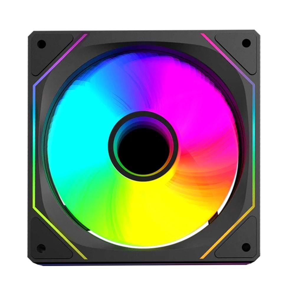 Rampage 7C-120S 120*120*25mm Double Ring Aynalı ARGB Kasa Fanı (Siyah)