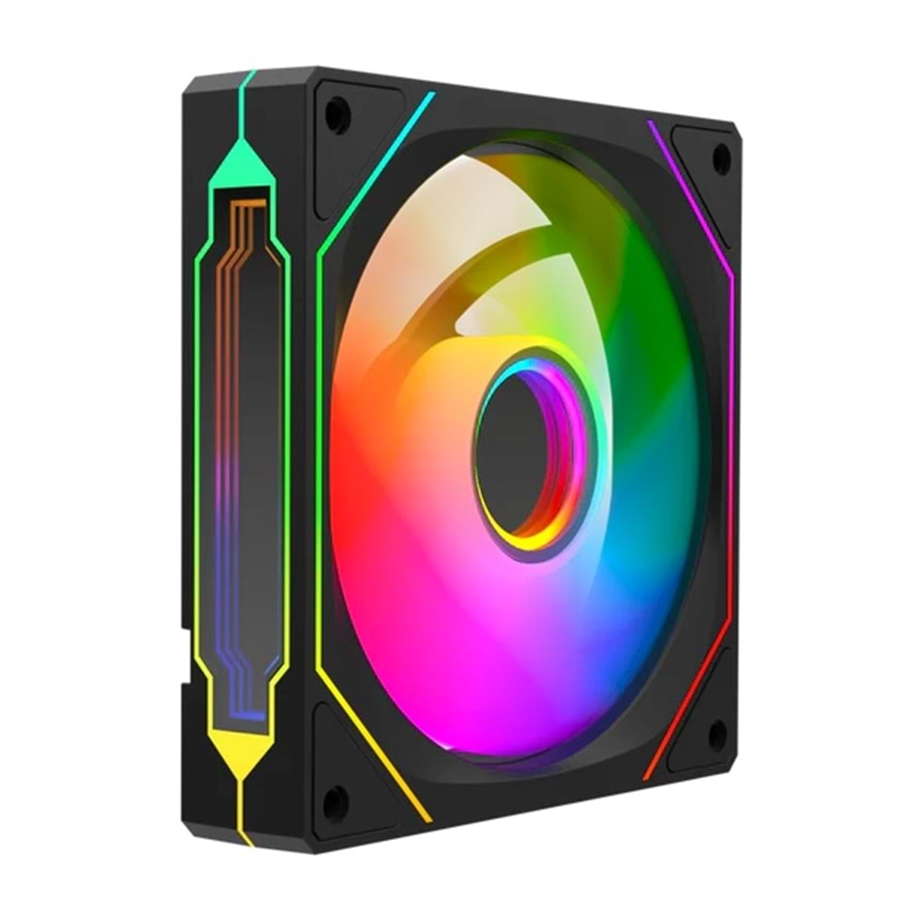 Rampage 7C-120S 120*120*25mm Double Ring Aynalı ARGB Kasa Fanı (Siyah)