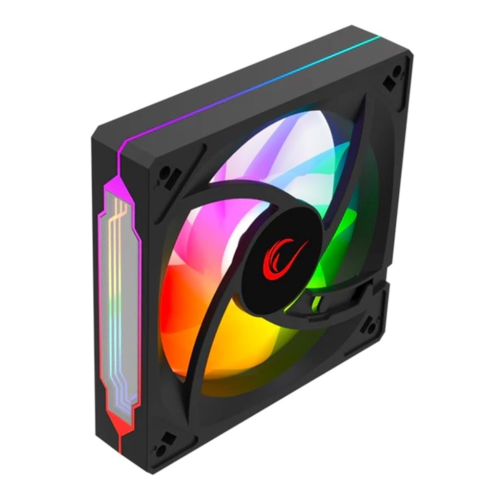 Rampage 7C-120S 120*120*25mm Double Ring Aynalı ARGB Kasa Fanı (Siyah)