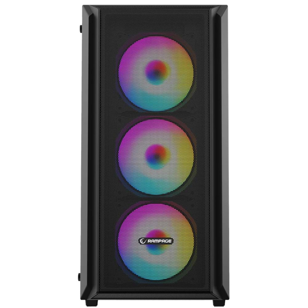 Rampage BETA MESH 650W 80 Plus ARGB Fan Temperli Camlı Mid-T Oyuncu Kasası(Siyah