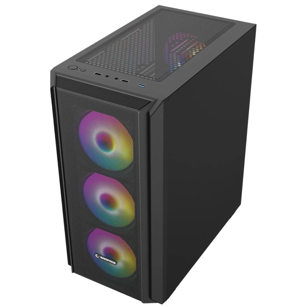 Rampage BETA MESH 650W 80 Plus ARGB Fan Temperli Camlı Mid-T Oyuncu Kasası(Siyah