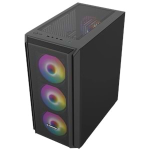 Rampage BETA MESH 650W 80 Plus ARGB Fan Temperli Camlı Mid-T Oyuncu Kasası(Siyah