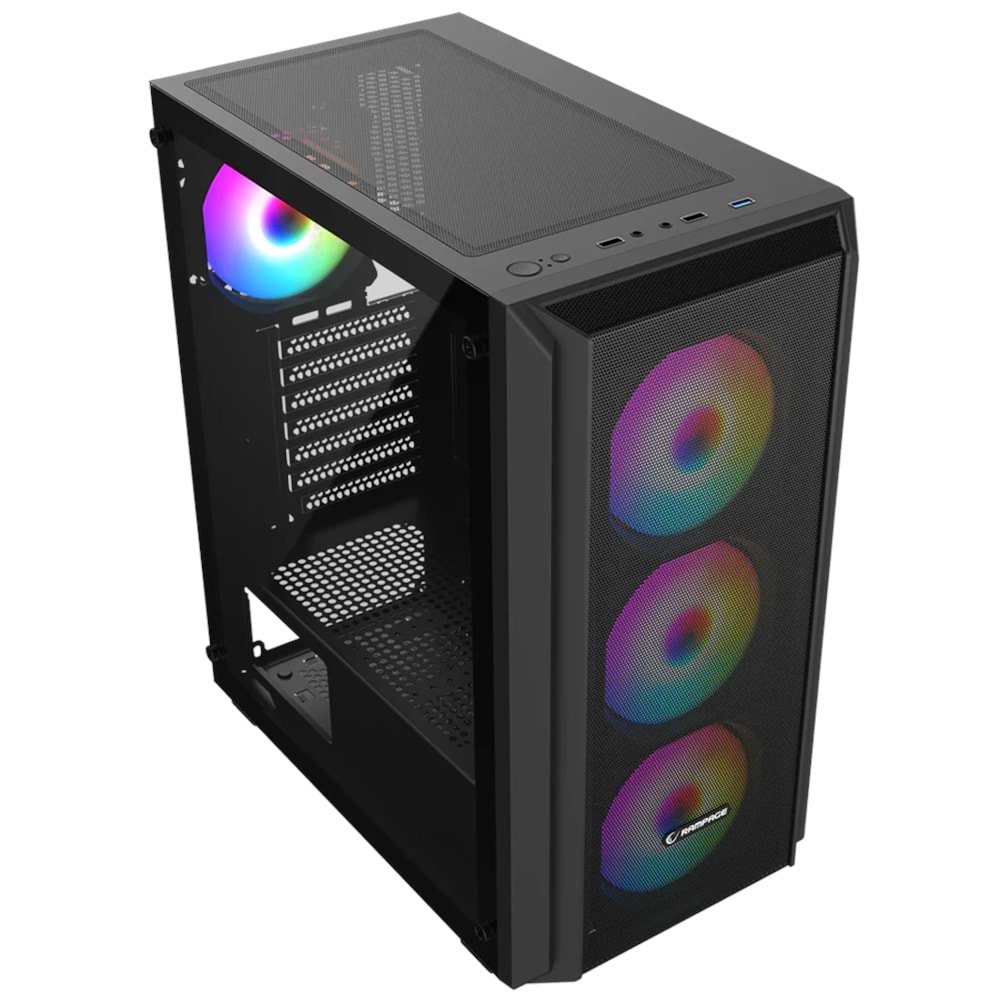 Rampage BETA MESH 650W 80 Plus ARGB Fan Temperli Camlı Mid-T Oyuncu Kasası(Siyah