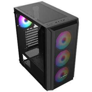 Rampage BETA MESH 650W 80 Plus ARGB Fan Temperli Camlı Mid-T Oyuncu Kasası(Siyah