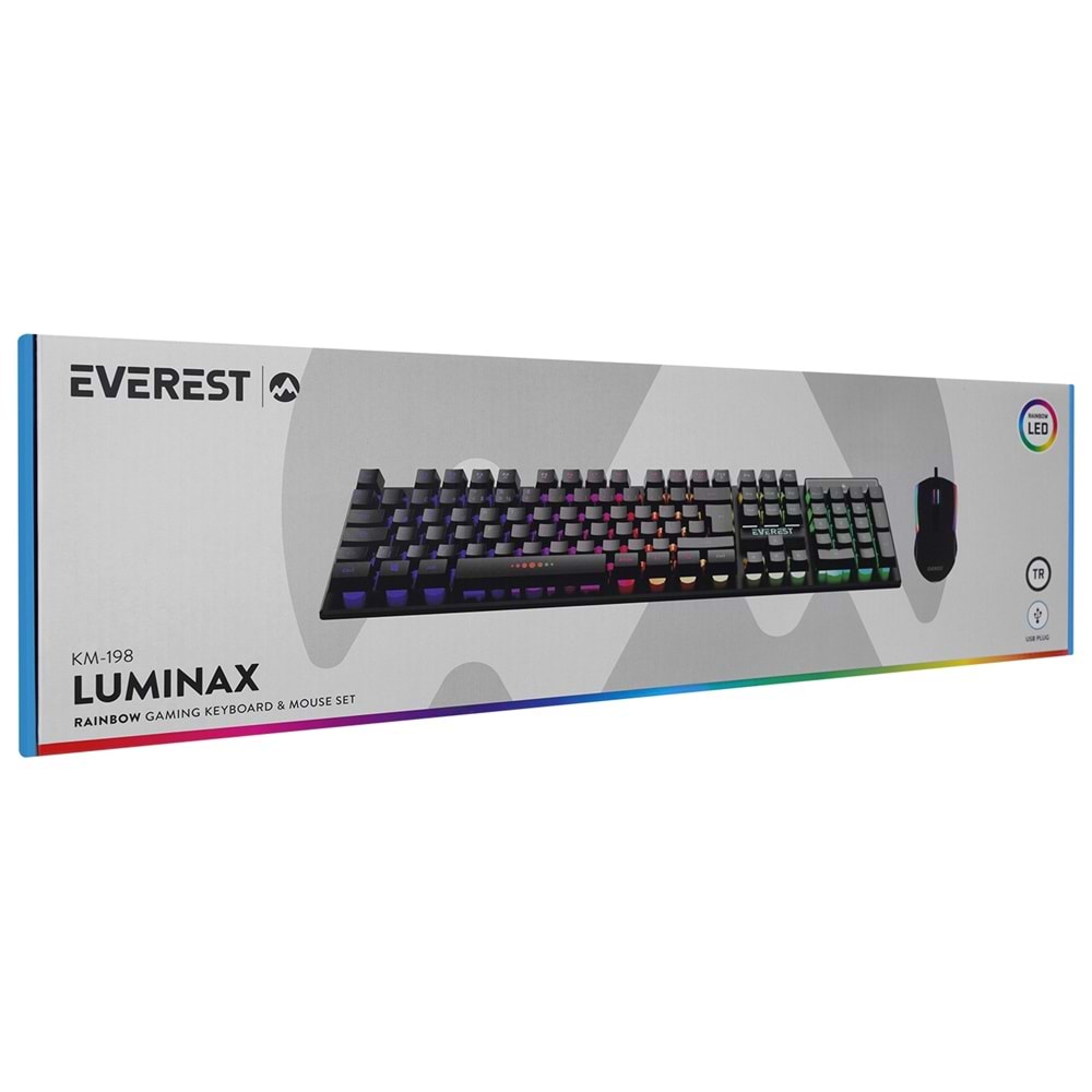 Everest KM-9676 Multimedya Tablet-Telefon Standlı Klavye + Mouse Set Siyah