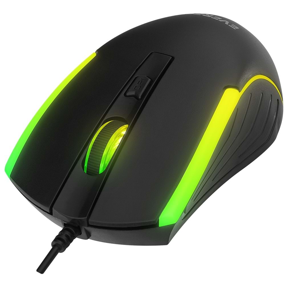 Everest KM-198 Luminax Q Gökkuşağı Aydınlatmalı Gaming Klavye + Mouse Set Siyah
