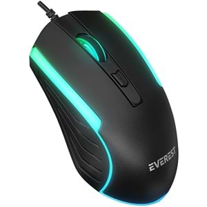 Everest KM-198 Luminax Q Gökkuşağı Aydınlatmalı Gaming Klavye + Mouse Set Siyah