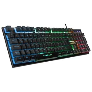 Everest KM-198 Luminax Q Gökkuşağı Aydınlatmalı Gaming Klavye + Mouse Set Siyah