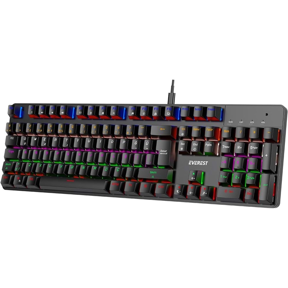Everest KB-MK1 Lumos Rainbow Red Switch Mekanik Gaming Klavye USB Siyah