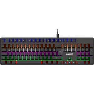 Everest KB-MK1 Lumos Rainbow Red Switch Mekanik Gaming Klavye USB Siyah