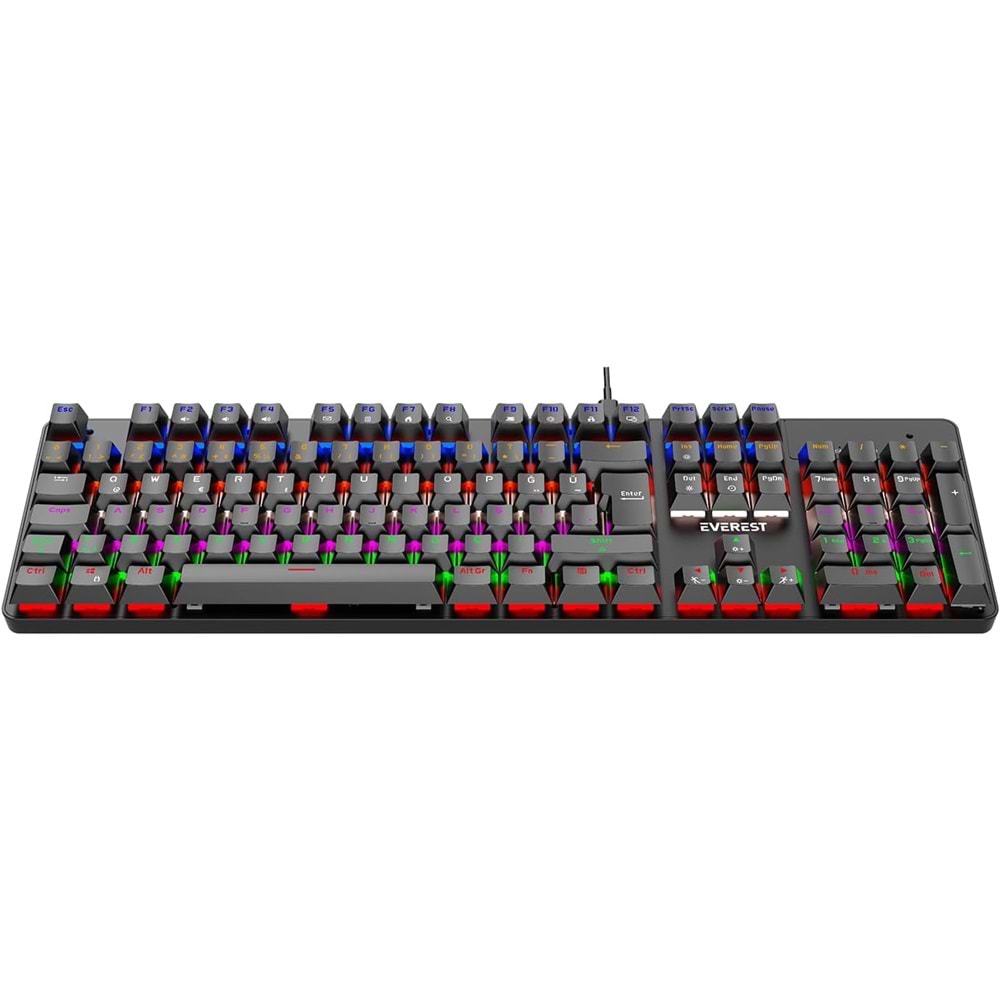 Everest KB-MK1 Lumos Rainbow Red Switch Mekanik Gaming Klavye USB Siyah