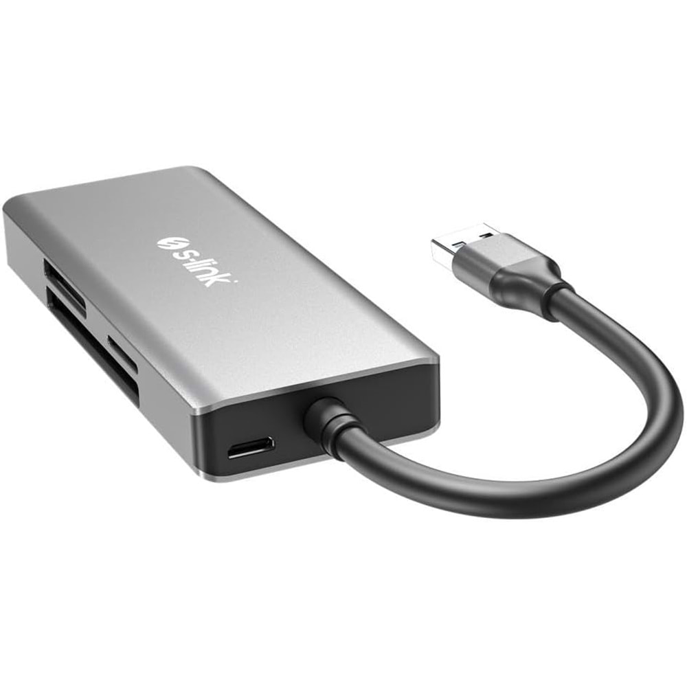 S-link SL-CR51 TypeC ve USB3.0 CF, SD, M2, Micro SD, MS 5 in 1 Metal Kart Okuyuc