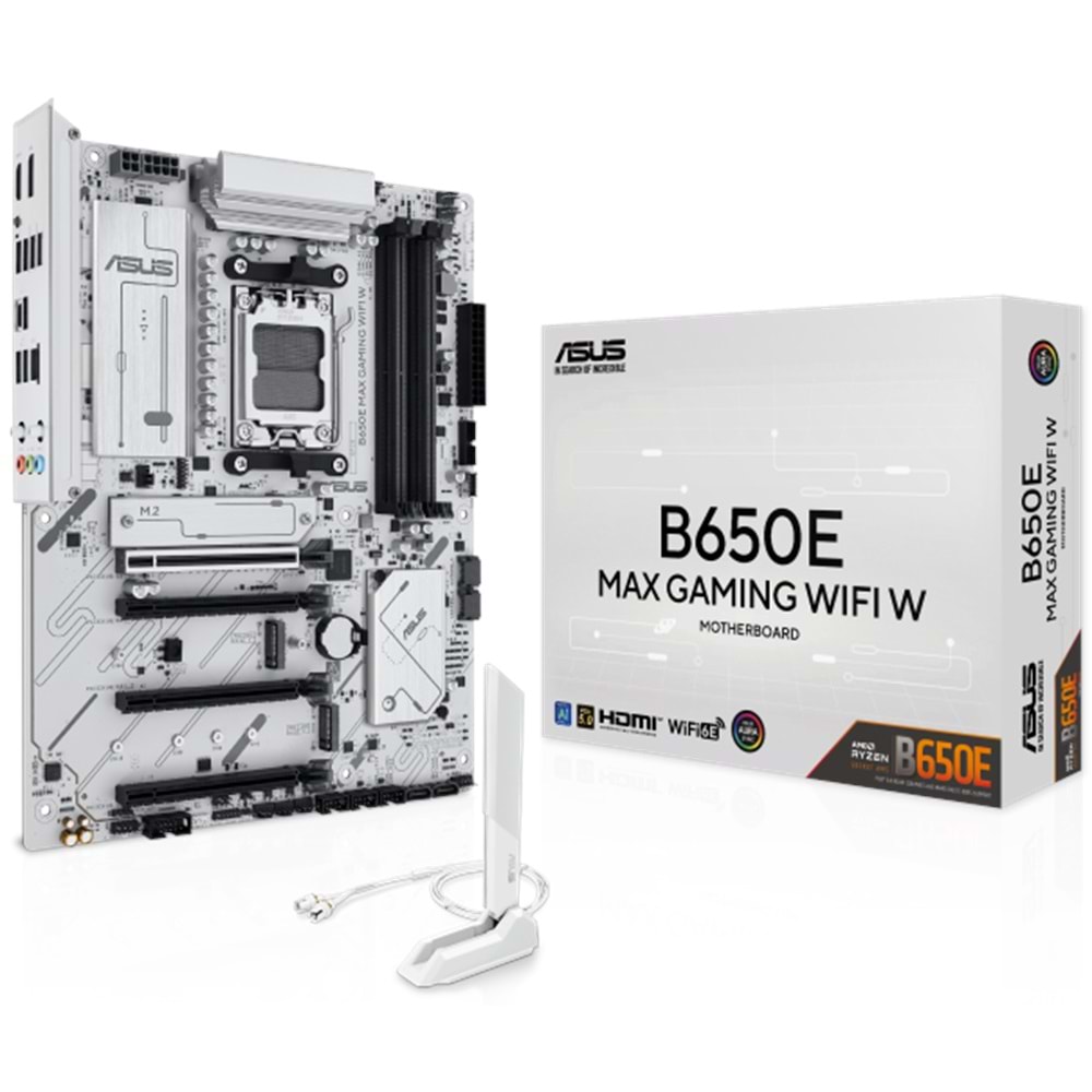 Asus B650E MAX GAMING WIFI W AMD B650 DDR5 M.2 DP/HDMI PCI 5.0 AM5 Anakart