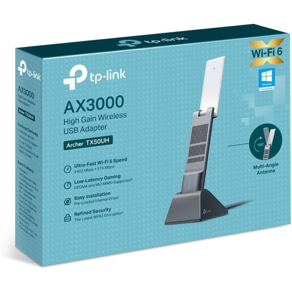 Tp-Link Archer TX50UH AX3000 High Gain Dual Band Wi-Fi USB Adaptör