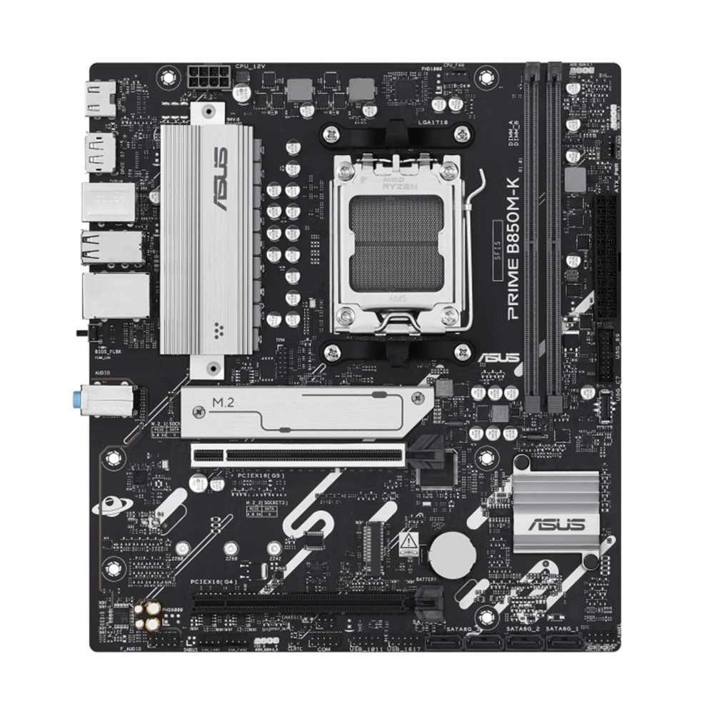 Asus PRIME B850M-K AMD B850 DDR5 M.2 USB3.2 DP/HDMI PCI 5.0 AM5 Anakart