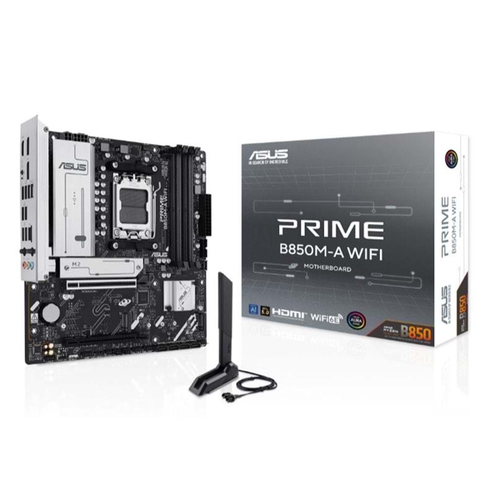 Asus PRIME B850M-A WIFI DDR5 8000MT/S 1XHDMI 2XDP 3XM.2 USB3.2 AM5 MATX Anakart
