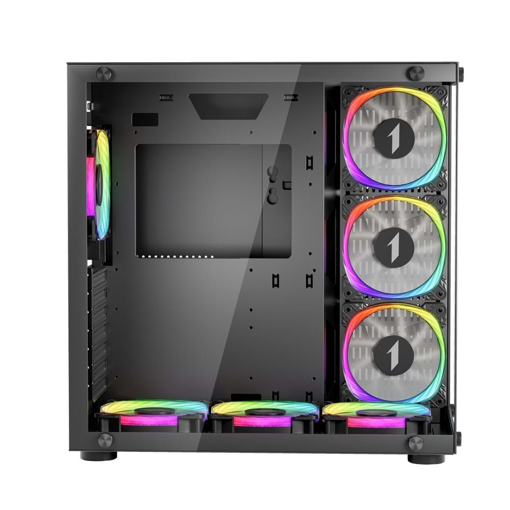 1st Player SP8 Siyah 750W 80+ Silver ATX 3.1 ARGB 7X12CM FAN TEMPERLİ CAM USB 3.0 ATX Kasa