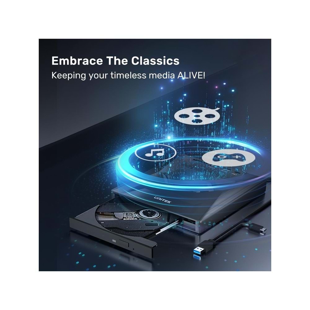 UNITEK Harici DVD-RW Type-C/A + 5in1 Dock Station – T1037A01
