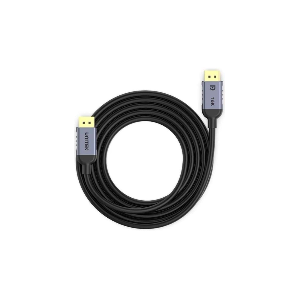 UNITEK DisplayPort 2.1 Kablosu 2 Metre – 16K@60Hz, %100 Bakır – C1626GY01-2M