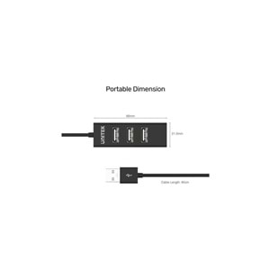UNITEK Type-A to 4 Port USB 2.0 Hub – 80 cm Kablo – Y-2140