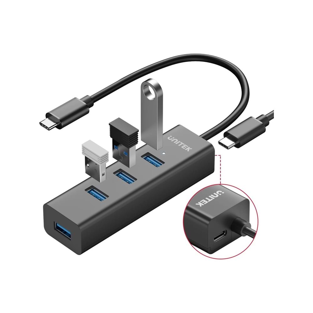 UNITEK Type-C to 4 Port USB 3.0 + Type-C Hub – Y-3089Z01