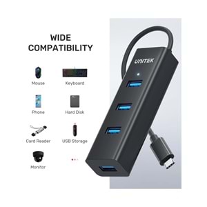 UNITEK Type-C to 4 Port USB 3.0 + Type-C Hub – Y-3089Z01