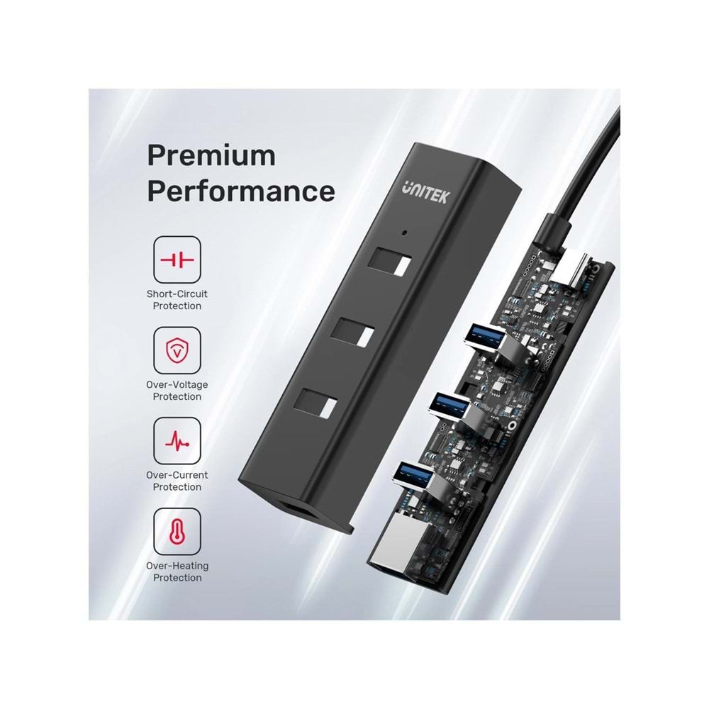 UNITEK Type-C to 4 Port USB 3.0 + Type-C Hub – Y-3089Z01