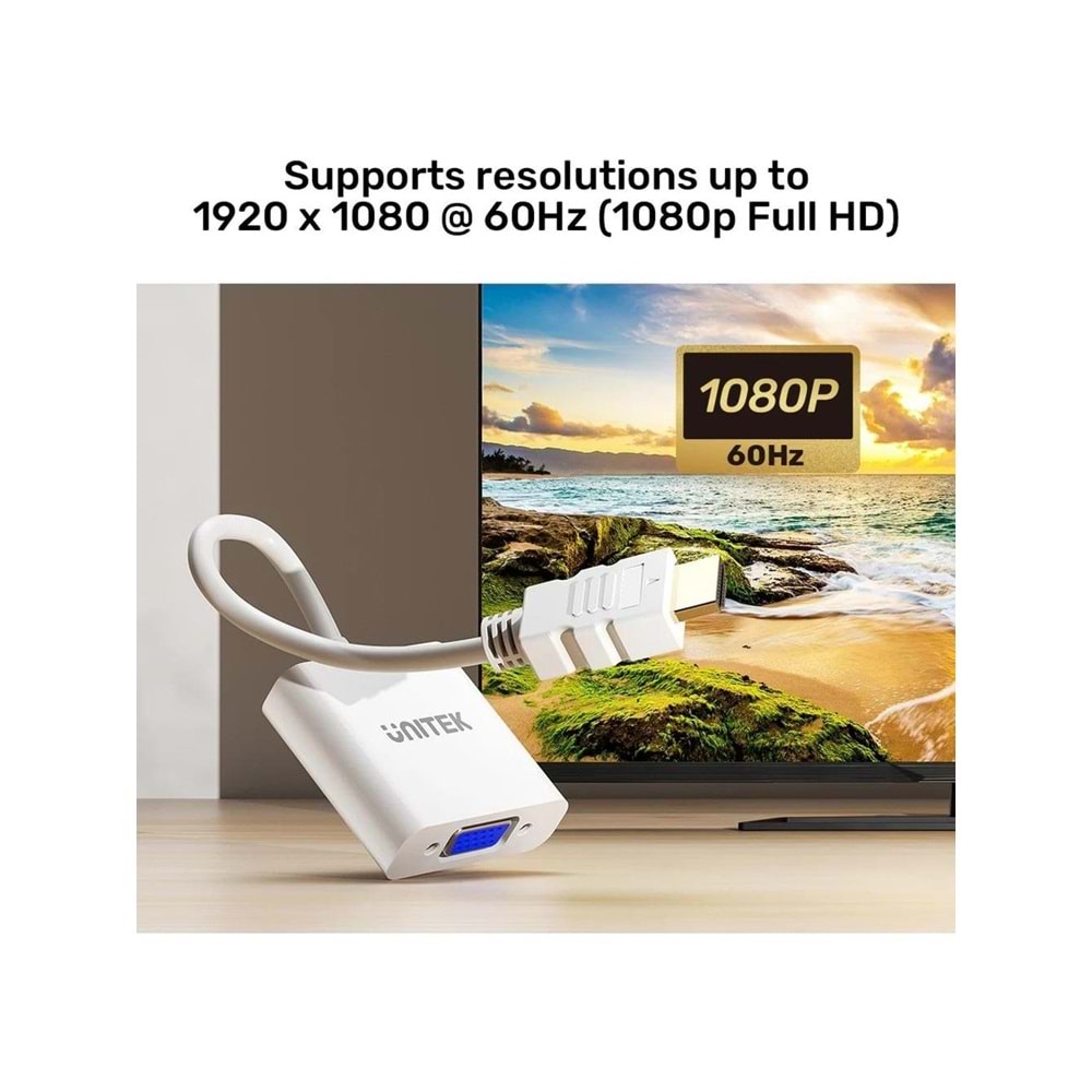 UNITEK HDMI to VGA Dönüştürücü – 1080P@60Hz – Y-6333C01