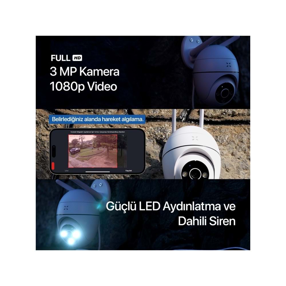 Xenon X7266 3MP Full HD Wi-Fi Gece Görüşlü Güvenlik Kamerası