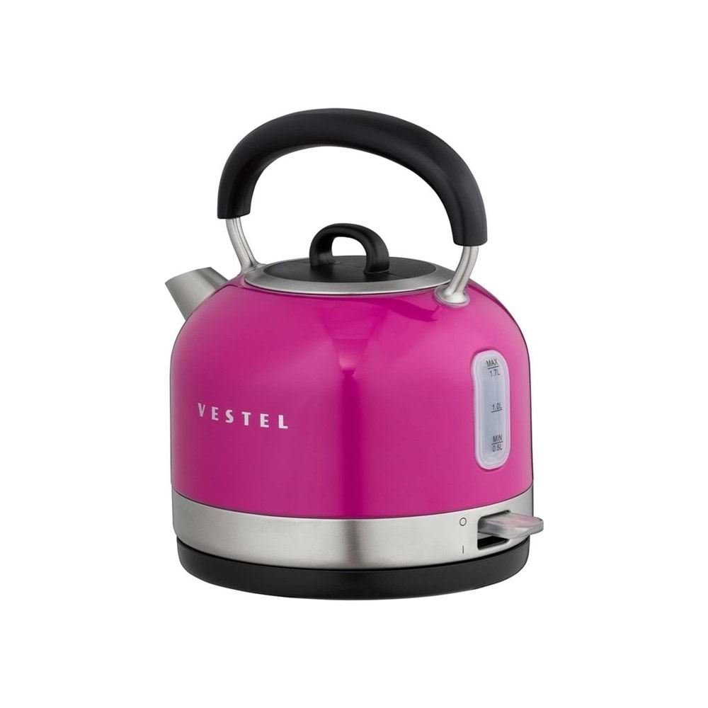 Vestel Retro Pembe 2200W 1.7L Çelik Kettle