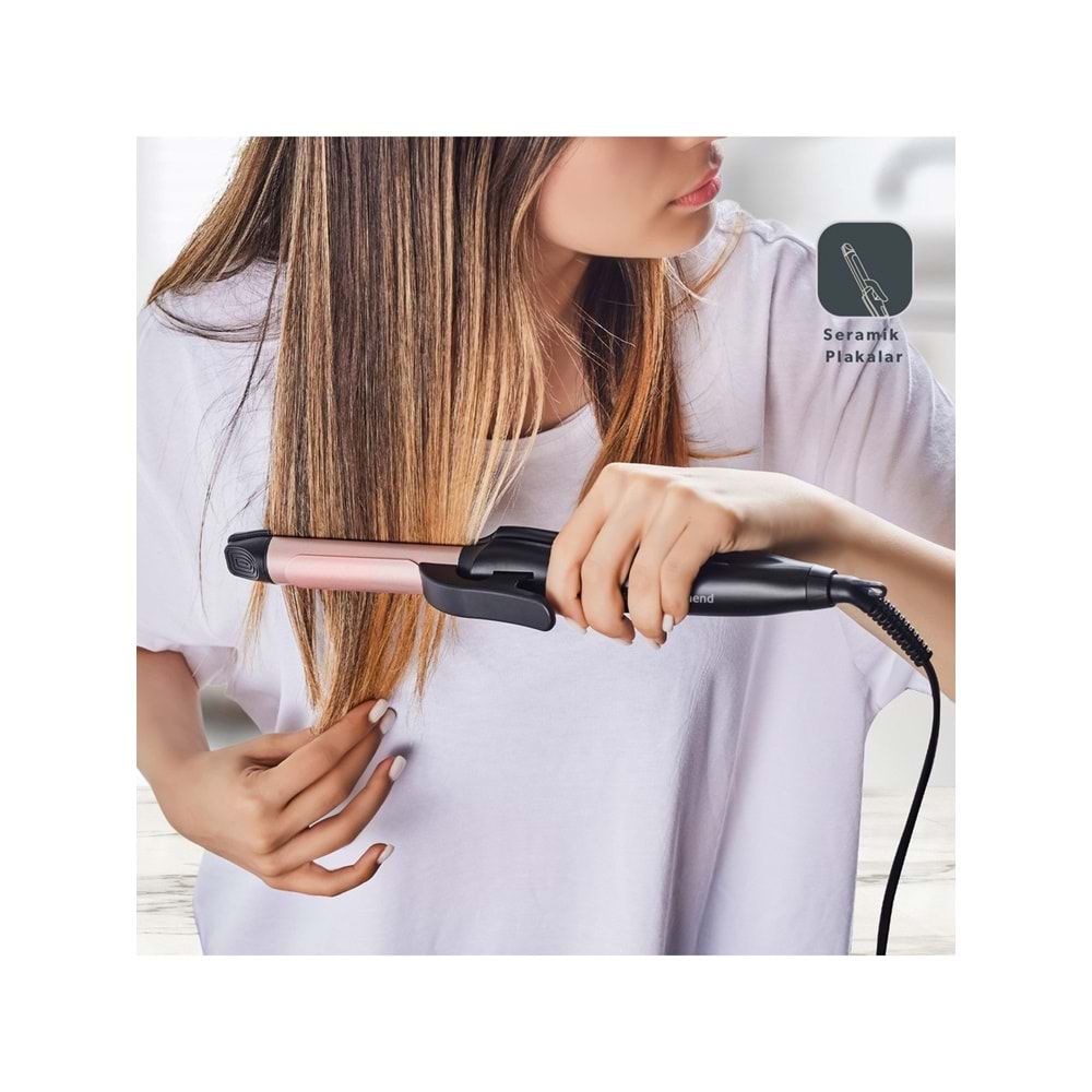 Homend Hairmony 4605H 2'si 1 Arada Saç Düzleştirici ve Maşa
