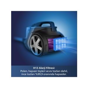 Philips Marathon Ultimate XB9185/07 Toz Torbasız Elektrikli Süpürge 650W - Siyah