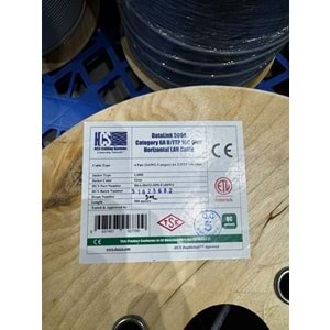 HCS Cat6A Gri S/FTP Makara Kablo LSOH (500m)