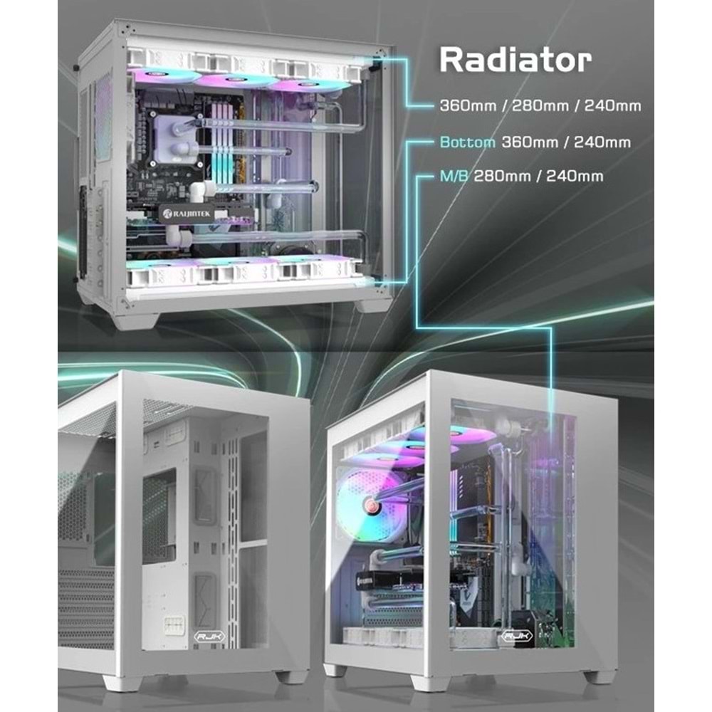 Raijintek Paean C7 TG 4xARGB Fan Type-C Beyaz