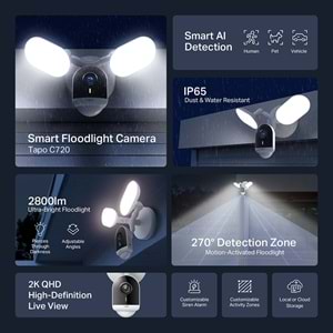 Tp-Link Tapo C720 2K QHD 2800 Lümen Akıllı Projektör Kamera (IP65)