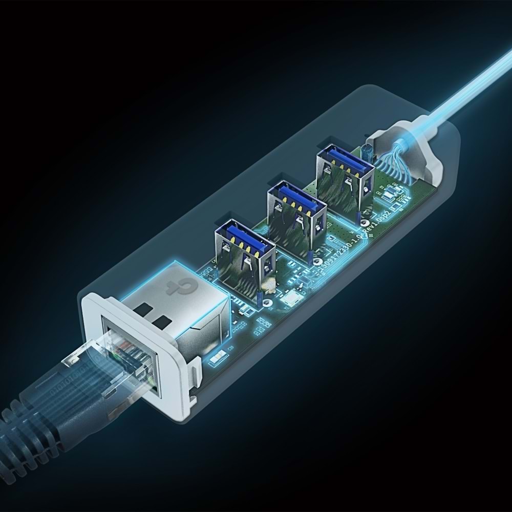 Tp-Link UE330C 3-Port USB 3.0 Type-C to Gigabit Ethernet Adaptör