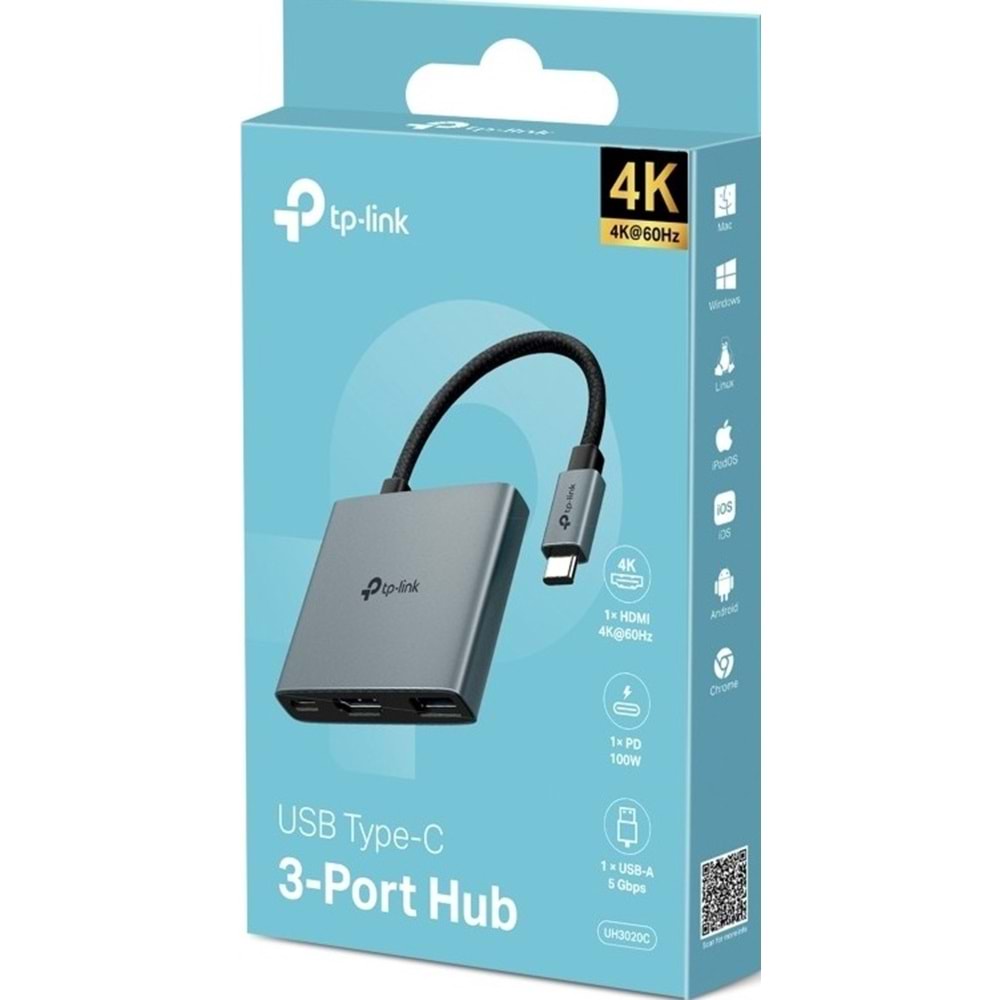 Tp-Link UH3020C USB Type-C 3 ü 1 Arada Adaptör