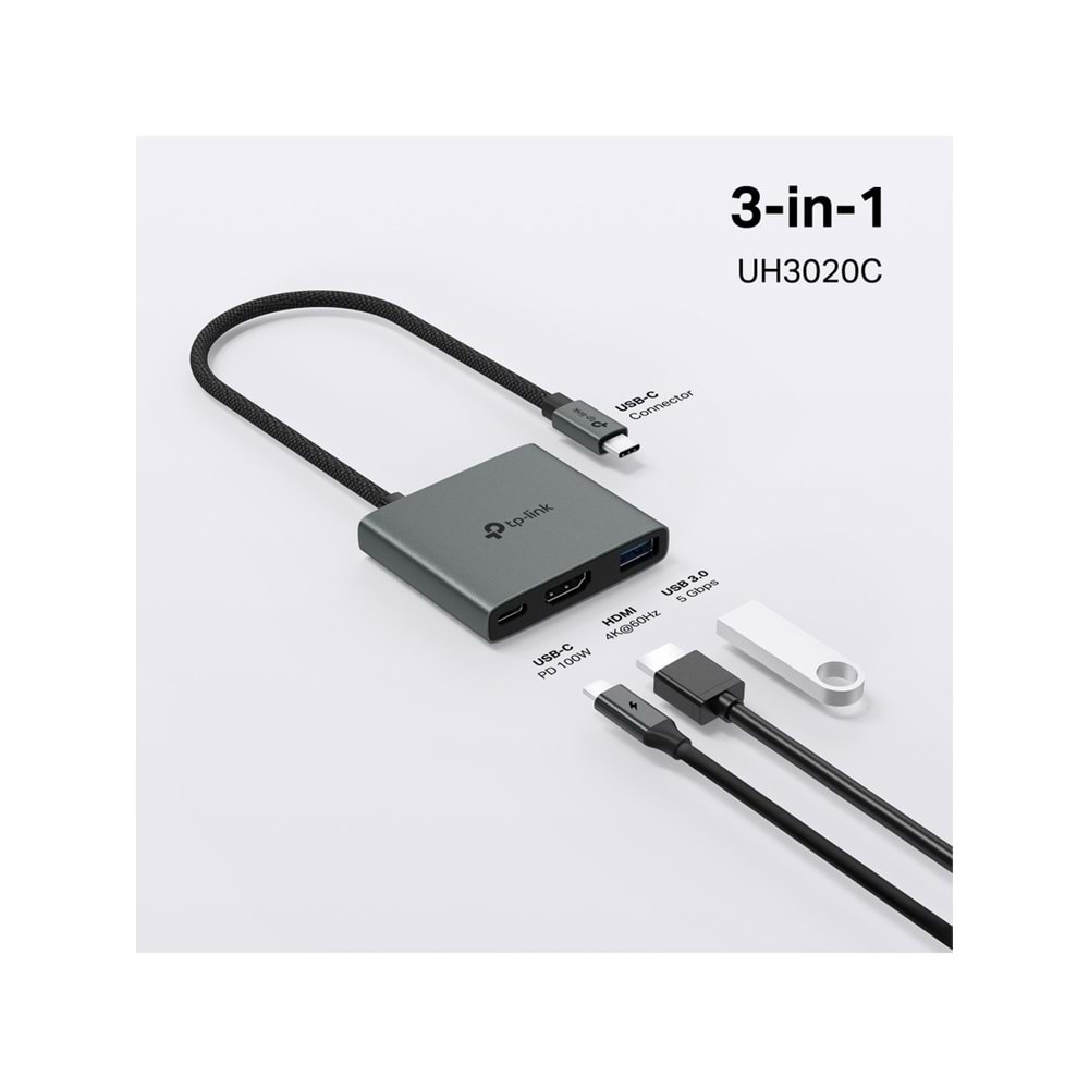 Tp-Link UH3020C USB Type-C 3 ü 1 Arada Adaptör
