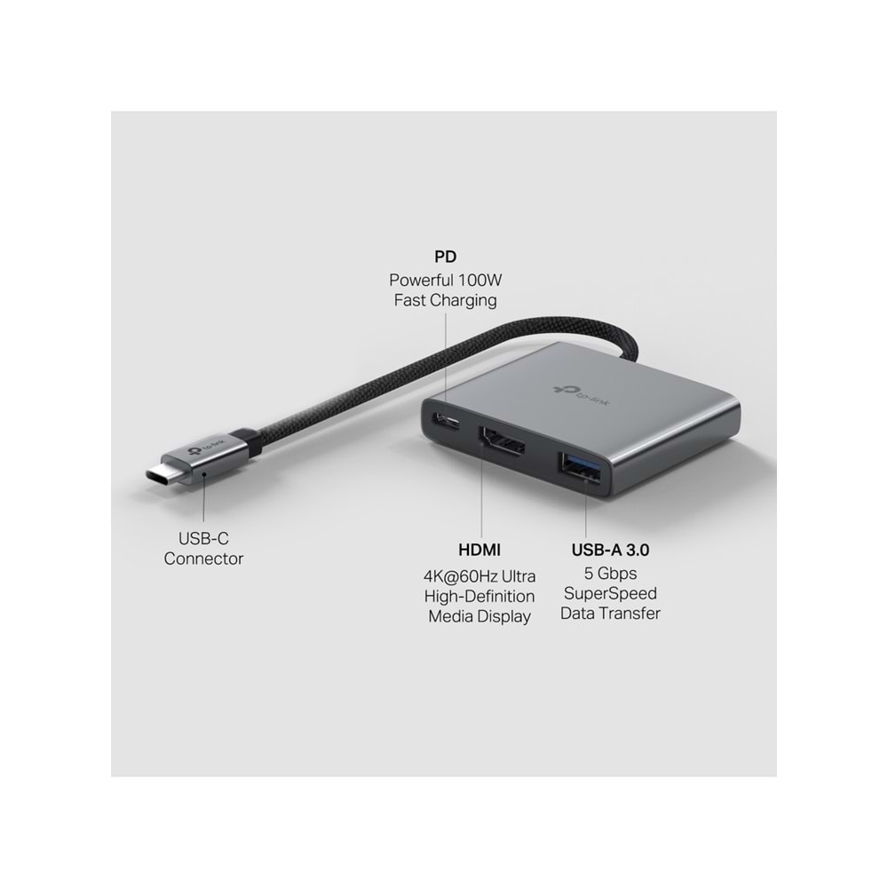 Tp-Link UH3020C USB Type-C 3 ü 1 Arada Adaptör
