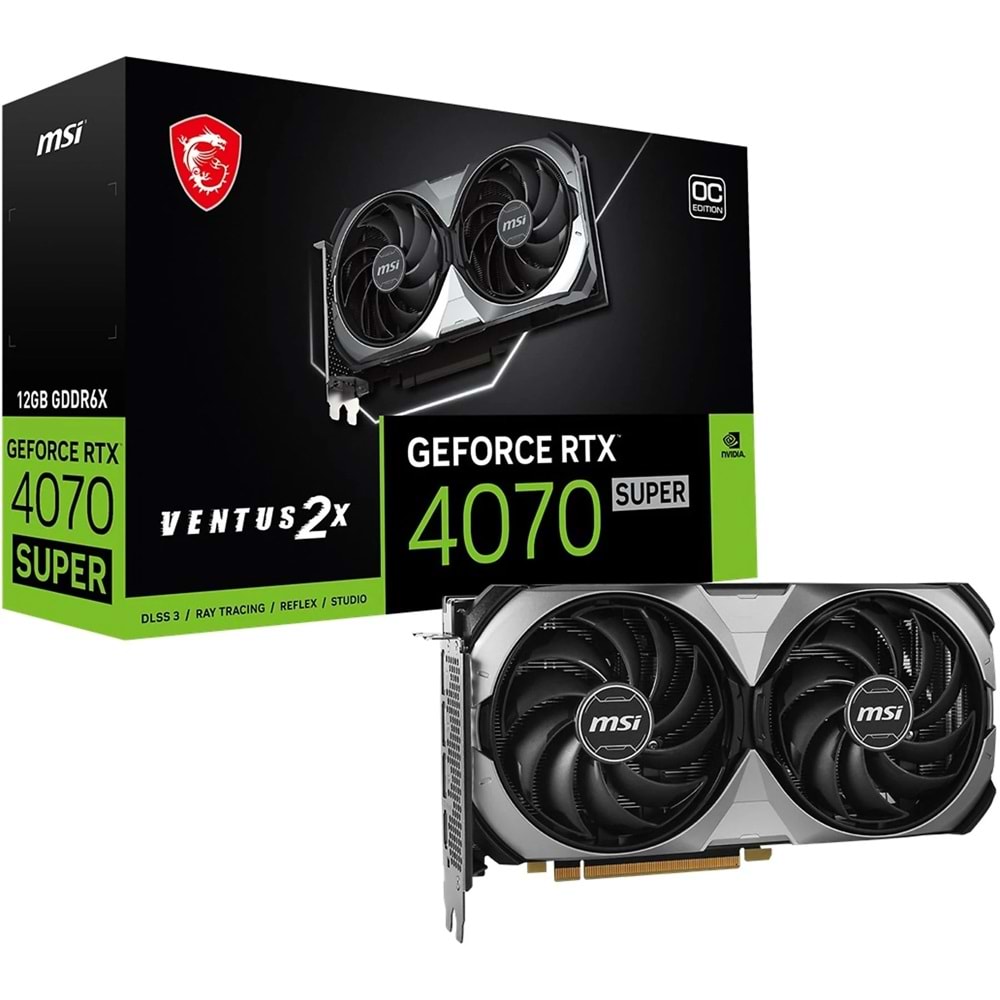 Msi Geforce RTX4070 SUPER 12G VENTUS 2X 12GB GDDR6X 192BIT 1XHDMI 3XDP Ekran Kartı