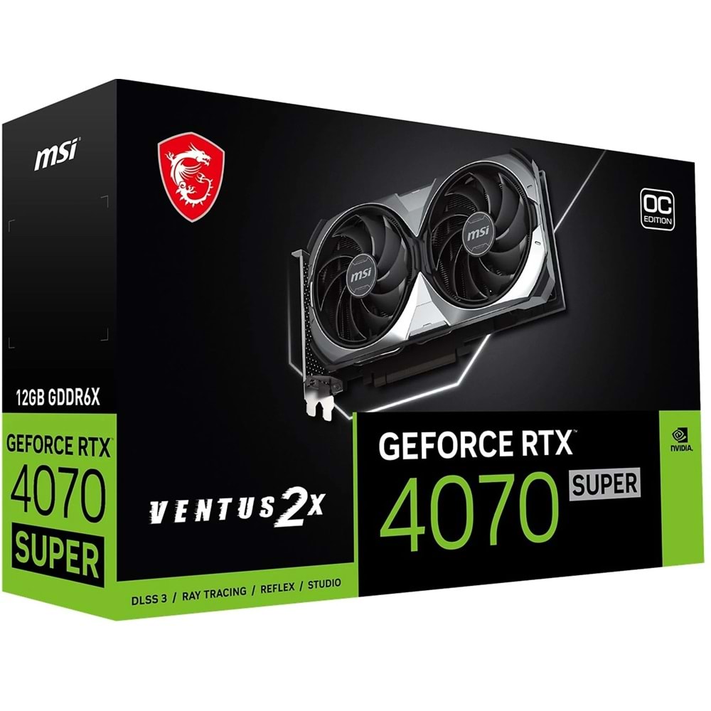 Msi Geforce RTX4070 SUPER 12G VENTUS 2X 12GB GDDR6X 192BIT 1XHDMI 3XDP Ekran Kartı