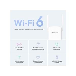 Tp-Link Mercusys ME60X AX1500 Wi-Fi 6 Range Extender ( Menzil Genişletici )
