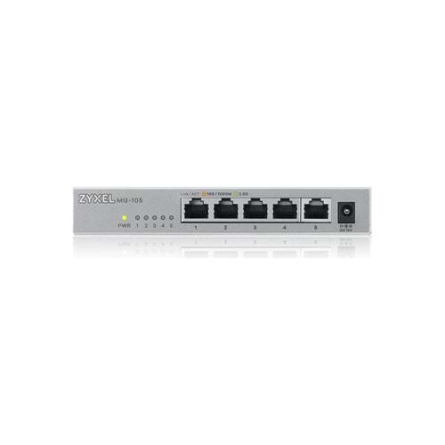 ZyXEL MG-105 5 Port Multi-GigaBit 2.5Gbps Metal Kasa Yönetilemez Masaüstü Switch