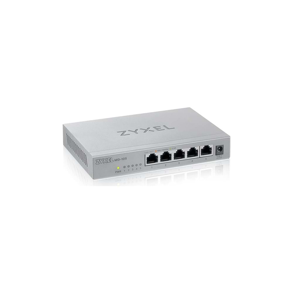 ZyXEL MG-105 5 Port Multi-GigaBit 2.5Gbps Metal Kasa Yönetilemez Masaüstü Switch