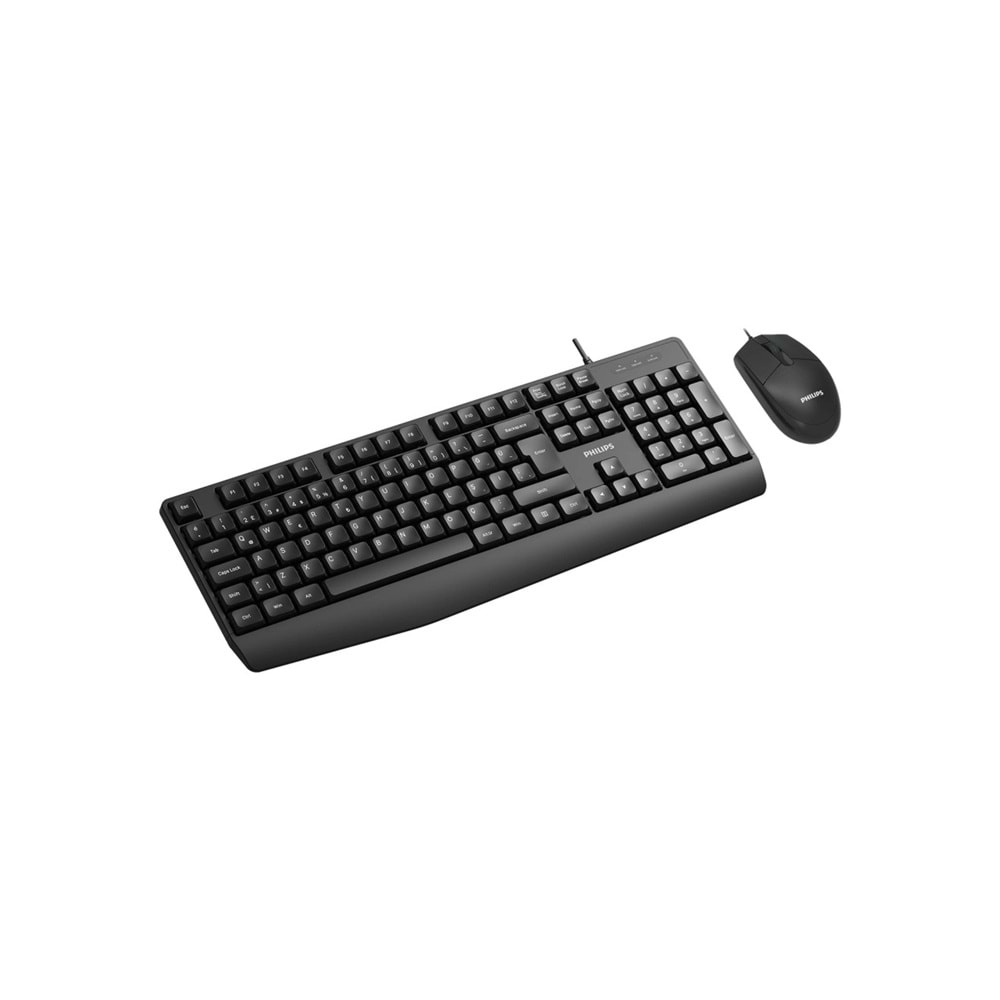 Philips SPT6237B Siyah Türkçe Q USB Kablolu Klavye Mouse Set