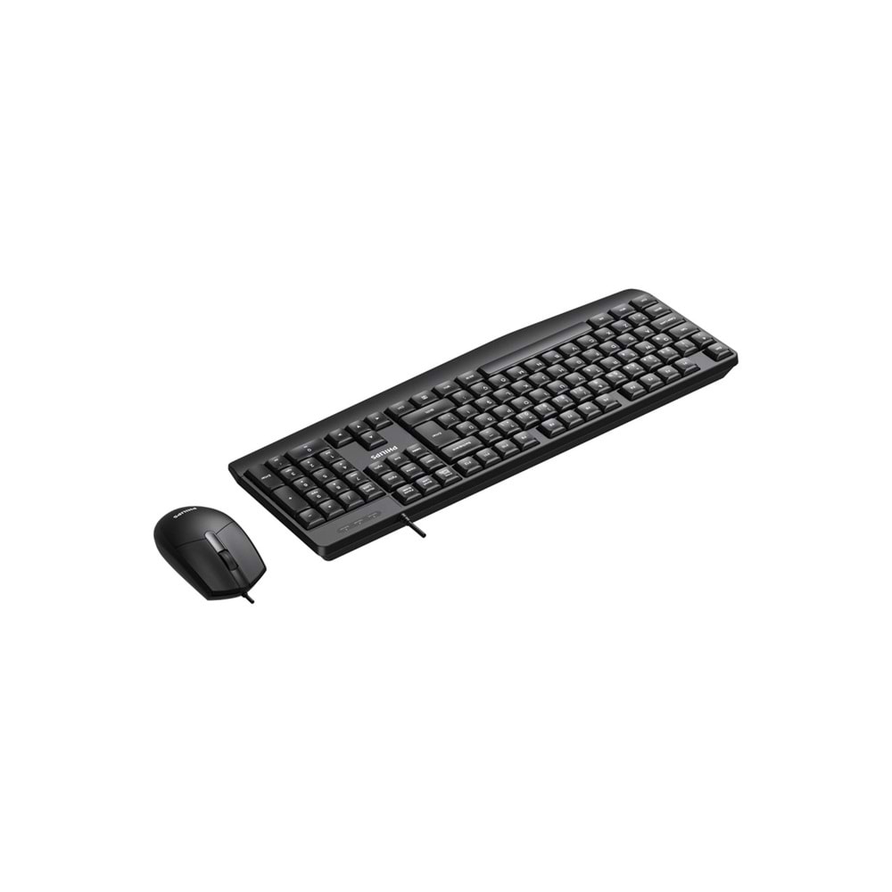 Philips SPT6237B Siyah Türkçe Q USB Kablolu Klavye Mouse Set
