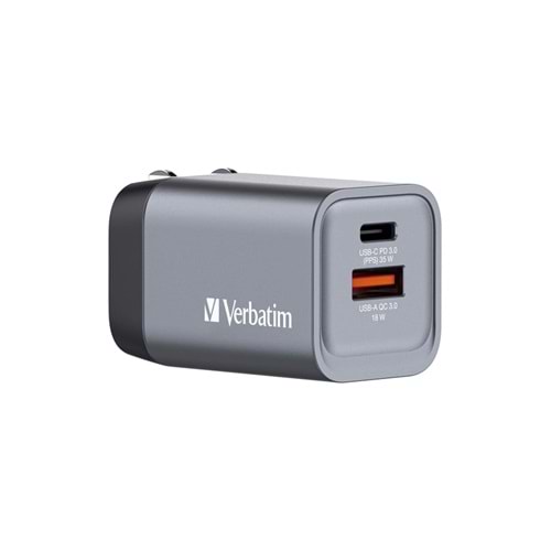 VERBATIM 32202 GNC-100 GaN Charger 100W 2xUSB-CPD 100W / 1xUSB- PD 65W/ 1 x USB-